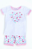 Milky Jelly Bean PJs White and Candy Pink
